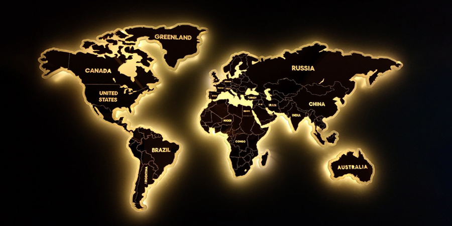 تابلو نقشه جهان؛ زیباترین تابلو دکوراتیو برای خانه و محل کار شما